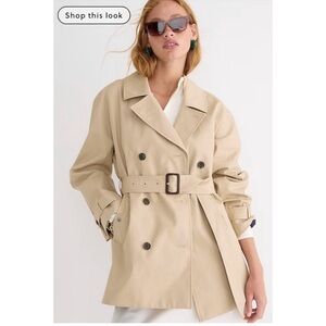 J. Crew Tan cropped Trench Coat